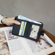 Women's Quilted Zipper Snap Short Wallet, Accordion Multi-Card Slots With ID Holder, Cash Compartment, Portable Card Holder Coin Purse - Multicolor - View 5