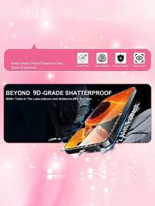 1pc Women's Fashion Privacy Tempered Glass Screen Protector, Compatible With IPhone 18Promax/18Pro/17 Pro Max/17 Pro/17/16 Pro Max/16/16 Pro/16 Plus/15 Pro Max/15/15 Pro/15 Plus/14/13/12/11, Diamond Inlaid 9H High Definition Tempered Glass, Diamond, Birthday Gift, Phone Accessories, Suitable For Phone Cases - Black - View 5