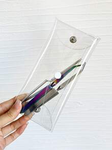1 Buah Tas Penyimpanan Perjalanan Ringan, Tas Penyimpanan Portabel yang Mudah Dibersihkan untuk Peralatan Kuku, Kuas Rias Transparan PVC, Kuas Kuku, Perhiasan, Peralatan Penataan Rambut - Clear - View 4