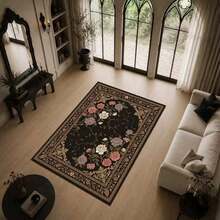 1pc Rose Vine Area Rug, Living Room Carpet, Rug, Area Rug, Large Rug, Floor Mat, Living Room Large Carpet - Multicolor - View 4