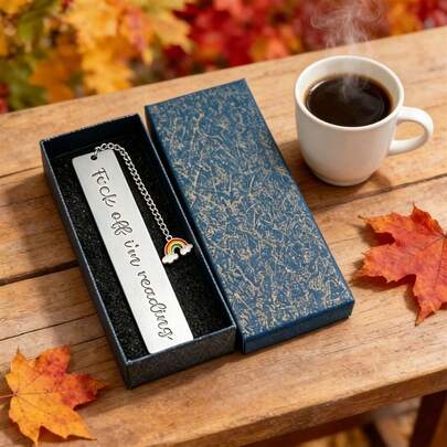 Rainbow Pendant Metal Hollow Letter Bookmark, (Gift Box Packaging) Suitable For Elders, Friends, Teacher's Day, Graduation Season Gifts For Important People, " Im Reading"