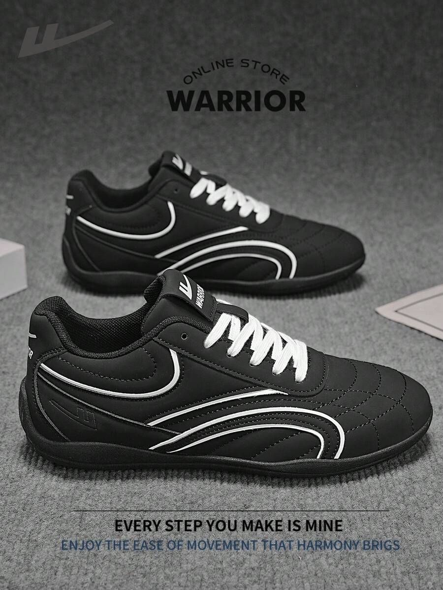Giày board nam Warrior phong cách tối giản thoải mái, sneaker casual thanh lịch, bền bỉ, phù hợp đi cả ngày, dùng cho tập luyện và chạy bộ, phù hợp xuân hè và quanh năm - màu đen - Xem 1