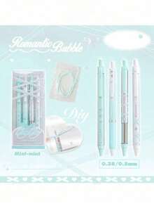 4pcs Soft Ribbon Gel Pen Set, Ballet Pen Style, 0.38mm/0.5mm Ballpoint Tip, Quick-Dry Black Ink, Smooth Writing, Back To School Gift - Multi Colors - View 12