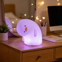 GLOOPRO 1 件迷人鸭形硅胶夜灯，点击控制 3 种亮度级别，USB 充电带定时器，卧室、书桌的柔和灯光，送给朋友和家人的圣诞节和生日礼物 - 魅力鴨矽膠夜燈 - 查看 10