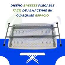 BREEZEE Mesa Plegable Portatil Ajustable 3 Alturas 76x50 cm, Plastico Resistente con Estructura de Acero Inoxidable, Multiusos para Camping, Jardin, Oficina y Hogar, Ligera y Facil de Transportar - Multicolor - Ver 5