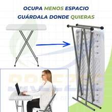 BREEZEE Mesa Plegable Portatil Ajustable 3 Alturas 76x50 cm, Plastico Resistente con Estructura de Acero Inoxidable, Multiusos para Camping, Jardin, Oficina y Hogar, Ligera y Facil de Transportar - Multicolor - Ver 8