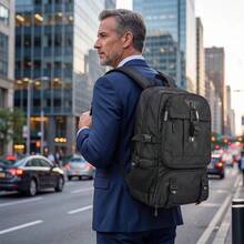 60L Travel Laptop Backpack With Shoe Compartment, Anti-Theft Hidden Pocket, Comfortable Shoulder Support For Commute, Work, University, Xmas Gift - View 7