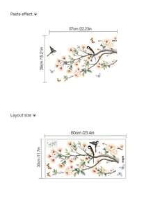 mama look 1pc, Floral & Bird Wall Sticker, Petal Butterfly Decoration, PVC Self-Adhesive Removable, Suitable For Bedroom, Living Room, Study, Dining Room, Bathroom, Home Wall Decoration, Room Decor Etc. - Multiple Styles - View 8