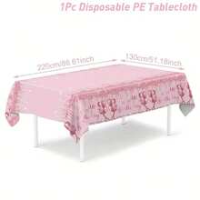 1/2pcs Pink Glitter Drip Crown Balloon Birthday Tablecloth, Waterproof Oil-Proof Washable Reusable, Exquisite Printed Design With Strong Atmosphere, Birthday Party Dessert Table Desktop Decoration Table Mat - Multicolor - View 9