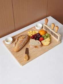 1 Set Papan Keju Kayu, Set Papan Keju Kayu Multifungsi, Cocok Untuk Sarapan di Rumah, Buah, Camilan, Piknik di Luar Ruangan, Pesta, Piring Keju untuk Teh Sore, Piring Ham, Hadiah - View 5