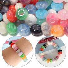 10pcs High Quality 14mm Gilded Multi-Color Flat Round Large Hole Beads, Exquisite Loose Spacing Beads, Suitable For Jewelry, Jewelry Making Bracelets, Necklaces, Earrings, Keychains, Phone Chains, DIY Handicrafts Enthusiasts - Gilded Solid Color - View 3