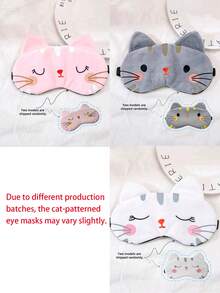 Cute Cat Pattern Blackout Sleep Mask, Breathable Travel Sleep Mask, Cartoon Pattern Eye Mask, Suitable For Bedroom, Travel, Office, School, Outdoor Activities, Travel Essential, Back To School Season - Multicolor - View 5