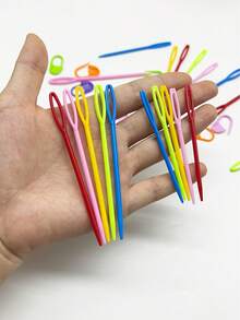 Set Jarum Jahit Benang 30 Buah, Termasuk Jarum Pengaman Lubang Besar 7cm dan 9cm serta Penanda Jahitan Koma Lock, Alat Rajut Ergonomis Buatan Tangan untuk Kerajinan Merajut dan Bordir - Mengatur - View 7