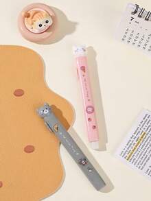 1pc/2/4pcs Kawaii Cat Paw Retractable Pen Eraser, Sliding Push Type Pencil Eraser, For Student Sketch&Revision, Back-To-School Season, School Homework - Multicolor - View 8