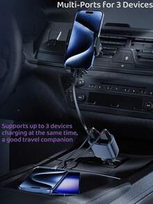 YITUMU Cargador de coche retráctil de 45W con pantalla LED, cargador rápido de teléfono para coche 4 en 1, con cables Tipo-C y para múltiples dispositivos, regalo práctico para conductores, accesorio esencial para el coche - A - Ver 6