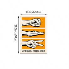 1pc Lets Handle This Like Adults Rock Paper Scissors Wall Art Canvas Poster Prints Funny Game Quotes Painting Artwork Picture Giclee Print Bar Office Game Room Living Room Home Decors Unframed Or Framed/Wooden Hanging - Pattern - View 11