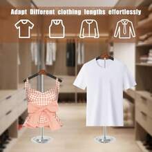 1 Pack Adjustable T Shirt Display Flexible Shoulder Stand, 17-31 Inch Portable Metal Shirt Rack Display Stand, Garment Coat Holder, For Clothing Garment Coat Retail Vendor, Cloakroom - Brown1PCS - View 4