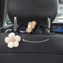 2pcs Car Seat Headrest Hooks, Cute Floral Design Car Backseat Handbag Holder, Seat Back Floral Support Hook, Suitable For Coats, Umbrellas, Shopping Bags, Universal Fit - Multicolor - View 11