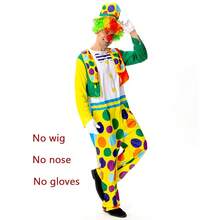 Adult Men's Clown Costume Set Classic Circus Jumpsuit With Coat Hat For Halloween Cosplay Without Wig Red Nose Size S=4XL M=5XL - Multicolor - View 7