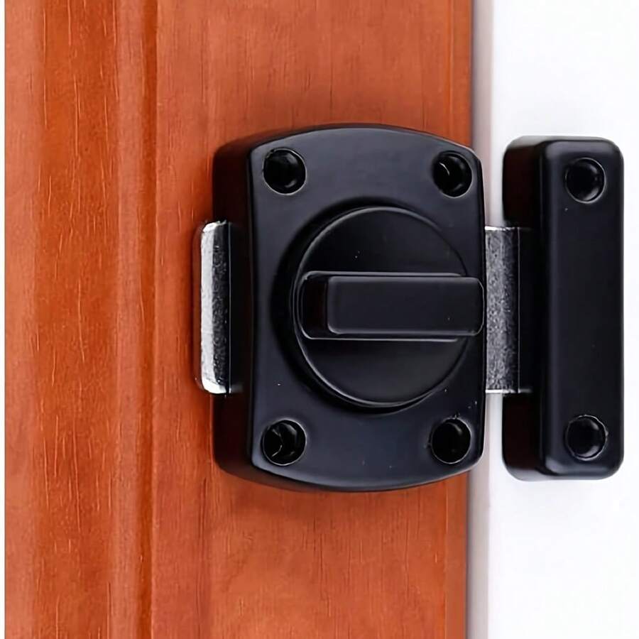 2 buah Kunci Pintu Anti Pencurian, Kait Pintu Baut Putar, Kunci Baut Pintu, Pintu Kabinet, Kait Kunci Putar, Kunci Pintu Bertekstur dengan Sekrup, Cocok untuk Berbagai Pintu - A A - View 1