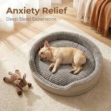 All-Season Dog Bed, Breathable And Warm Dual-Use Pet Bed, Washable Calming Round Bed For Small, Medium And Large Dogs - Grey - View 6