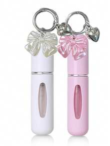 1/2/4-Piece Bow Pendant Perfume Spray Bottle With Key Chain, Bottom Filled Perfume Bottle, 5ml Travel Portable Perfume Bottle, Reusable, Ideal Gift For Ladies, Back-To-School Gift For Girls, Mini Perfume, Travel Bottle Set - Multicolor - View 8