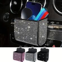 1pc Sparkling Rhinestone Design Car Air Vent Storage Rack - Multi-Functional Car Storage Holder, Suitable For ID Card, Phone, Wallet And Keys - Car Interior Decoration Accessory, Durable And Elegant Design - Multicolor - View 1