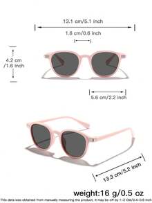 1pc Kids 6-9 Years Old Square Frame Fashion Glasses Classic Style, Pink & Black Frame PC Material Grey Lens, Casual Commute Vacation Style, With Glasses Case - Multicolor - View 12