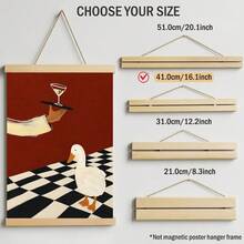1pc Funny White Duck Cocktail Martini Wall Art Canvas Poster Prints Vintage Checkered Bar Kitchen Painting Artwork Picture Giclee Print Quirky Dining Room Home Decoration Decors Unframed /Framed Or Wooden Hanging - Pattern - View 10