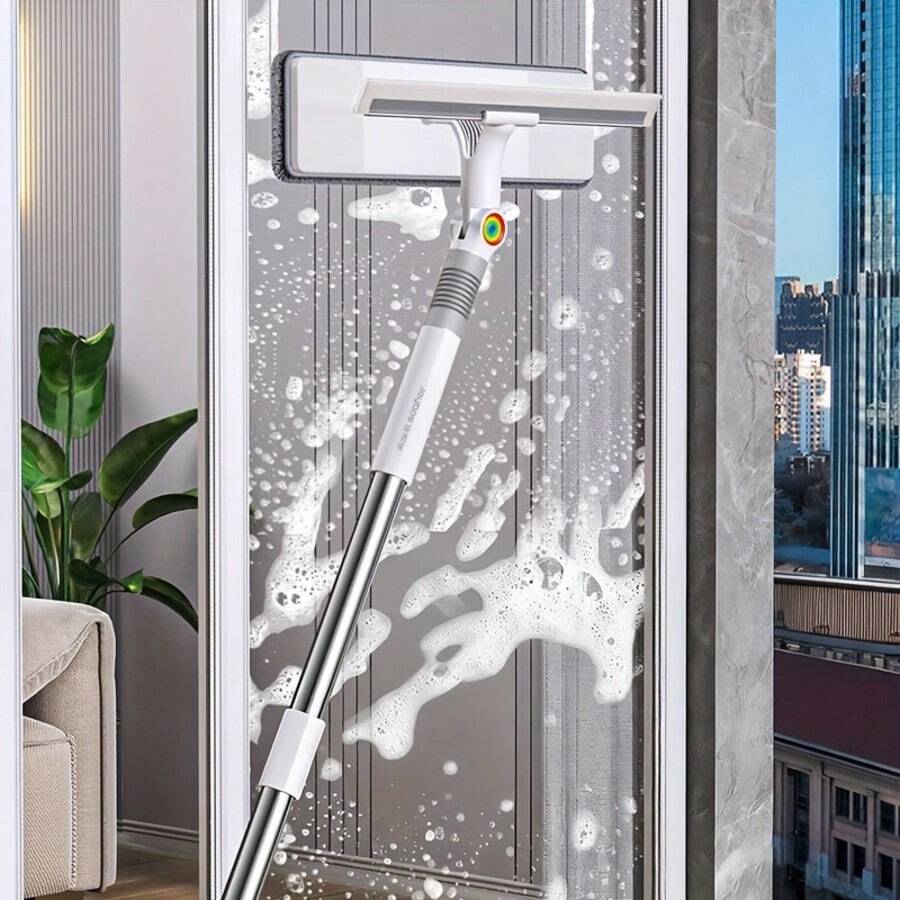 Joybos 30cm Professional Window Squeegee T-Bars Microfibre Cloth | Window Cleaning Equipment, Non-Slip Handle With Hanging Hole, For Storefront Windows, Sliding Glass Doors & Shower Mirrors