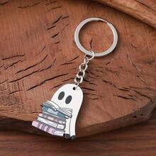 14PCS/Set Halloween Theme Book Ghost Pattern Acrylic Keychain Pendant, Halloween Gift, Small Hanging Decoration Accessory, Holiday Atmosphere Ornament - Multicolor - View 5