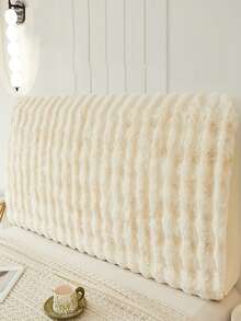 1pc Plush Headboard Cover, Thick Quilted Headboard Protector, Stretchy Soft Headboard Slipcover, Fits All Size Beds, Machine Washable, Headboard Decor - White - View 3