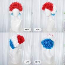 Peruca Colorida de Palhaço, Peruca Curta Encaracolada de 8 Polegadas Unissex Anos 70 80 90 Hippie Disco para Fantasia de Festa de Halloween Cosplay Decorações de Natal Cabelo Peruca de Rocker Heavy Metal para Fantasia Engraçada Louca Peruca de Pegadinha para Feriado Aniversário - Multicolorido - Visão 26