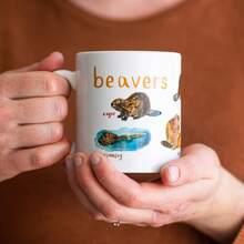 1pc Beaver Ceramic Pun Mug - Beaver Encyclopedia Coffee Cup, Reusable, Best Gift Choice - Multicolor - View 3