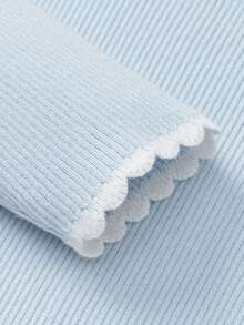 Balabala Girls Knit Sweater Soft Lightweight Pullover Top Sweet Style Autumn Winter Casual Layering Wear - Ice Blue - View 7