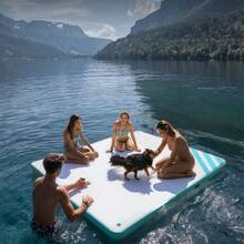 Inflatable Floating Dock Water Platform - Multi-Person Water Mat & Floating Island Raft For Lake, Boats, And Swimming Pools - Perfect For Family Fun And Water Activities - 2.4*1.8m - View 4