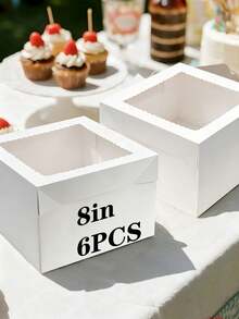 Cake Box With Cake Board, 12 Inch High Cake Box, Cake Transport Container, White Cake Tray Holder For Baking Foods Cookies Desserts Pastries Cupcakes Bakery (12 X 8 Inch) - View 14