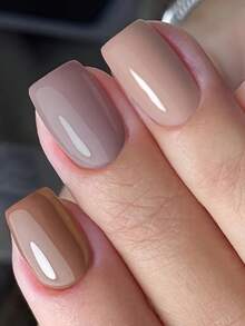 96pcs-4 Grids Solid Color Nude Press On Nail Tips, Medium Square Glossy Fake Nails, Milk Tea Coffee Neutral Tone Full Cover False Nails, Autumn Simple Daily Wear Manicure Nail Supplies For DIY Nail Art - Multicolor - View 7