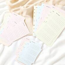 40pcs A6/A7 Mixed Color Single Item Habit Tracker Pages, Date Monthly Habit Recording Inserts, Suitable For Habit Formation And Goal Setting, Check-In - Rectangle - View 3