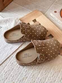 1 Pair 2026 New Style Children's Fashion Polka Dot Slippers Indoor/Outdoor Casual Shoes Lightweight Anti-Slip Wear-Resistant - Khaki - View 5