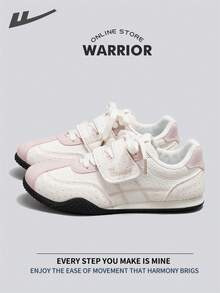 Warrior Women's Board ShoesSpring And SummerComfortable Modest Style Casual Yet Sleek Sneakers Applicable Throughout The Year Wear-Resisting All-Day Wear Training Sneakers Running Shoes - Beige/Pink - View 1