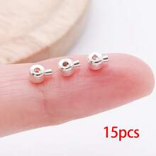 15pcs Brass Crimp Bead For Jewelry Making Stopper Spacer Beads Ball Column Stopper Crimp Charms For Bracelet Necklace Ends Accessories - Multicolor - View 9