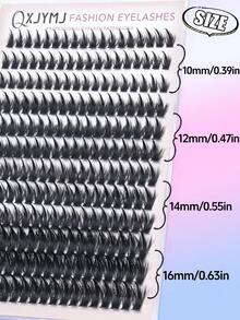 216 Clusters D Curl Anime Style False Eyelashes, 10-16mm Mixed Length, Dense Single Cluster Lashes, DIY Pointed Tip False Eyelashes, Suitable For Home Eyelash Extensions - D - View 5