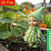 2D Flat Acrylic Green Elf Bonsai Decoration, Outdoor Decor, Suitable For Yard, Lawn And Garden Decoration - Realistic Details, Perfect Gift For All Seasons - A - View 2