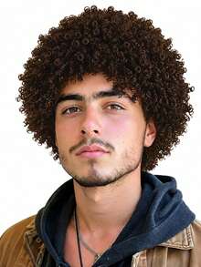 8 Inch Fluffy Spiral Curl Wig, High Density Heat-Resistant Synthetic Fiber Wig, Natural Styling, Suitable For Various Parties - Brown - View 6