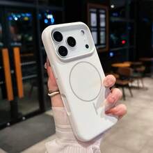 奢華原裝液態矽膠磁吸手機殼，適用於 iPhone 17 16 15 14 13 12 11 Pro Max Plus，支援無線充電，柔軟保護套 - 白色 - 查看 4
