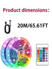 RGB LED灯带，电视背光灯，配备24键遥控器和无线控制功能，适用于游戏、卧室、派对、厨房、客厅、庆典、家居、圣诞节、天花板、墙壁、室内外装饰、派对用品、家居装饰、圣诞礼物、毕业礼物、生日礼物、万圣节装饰、派对氛围照明。 - 彩色光 - 查看 17