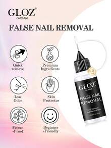 GLOZ 20ml 精準指甲油卸除液，適用於貼片美甲，多用途指甲油卸除液，溫和卸除凝膠美甲，無丙酮指甲油卸除液 - 無色 - 查看 4