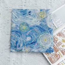 1PC Starry Night Fabric Book Cover, 4 Sizes A4 1PC A4 B5 A5 A6 Adjustable Cloth Book Sleeve, Art Painting Washable Book Protector Jacket For Notebook Paperback Book Lovers Gift Stationery - Starry Night - View 8