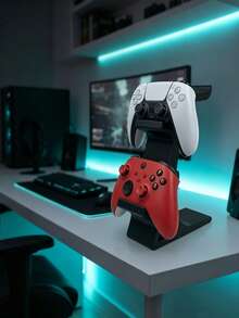 1pc Universal Game Controller And Headphone Stand, 3-In-1 Game Controller Storage Rack, Headphone Storage Rack, Suitable For Hardcore Gamers And Casual Users, Desktop Storage Rack, Organizer Rack, Desktop Accessories, Gaming Accessories, Gaming Room Decor, Essential For Gaming Enthusiasts, Perfect Gift - Multicolor - View 7